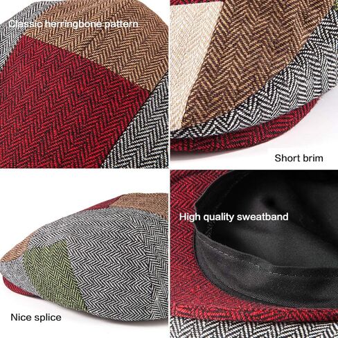 Men Ivy Hat Newsboy Cap - Classic Wool Blend Tweed Flat Cap Cabbie Hat Men in Kuwait