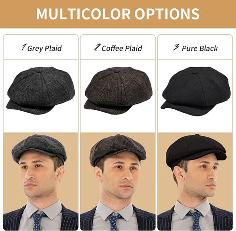 قبعة POUDAY Newsboy للرجال قبعة Newsboy قبعة أيرلندية قبعة Newsies Cabbie للرجال قبعة شتوية مسطحة للرجال in Kuwait