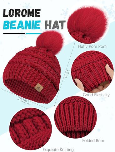 قفازات وشاح قبعة الشتاء وتدفئة الأذن، قبعة صغيرة متماسكة دافئة تعمل باللمس مجموعة قفازات هدايا الشتاء أوشحة الرقبة للنساء in Kuwait