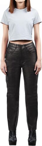 Decrum Real Leather Pants for Women - Comfortable Trendy Womens Lambskin Bottoms in Saudi Arabia