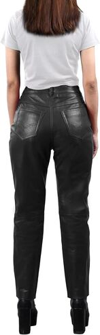 Decrum Real Leather Pants for Women - Comfortable Trendy Womens Lambskin Bottoms in Saudi Arabia