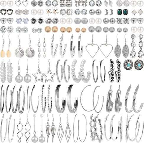 NEWITIN 69 Pieces Gold Jewelry Set for Women Fashion Costume Jewelry Gold Plated Necklace Bracelet Gold Earrings Set for Women in Kuwait