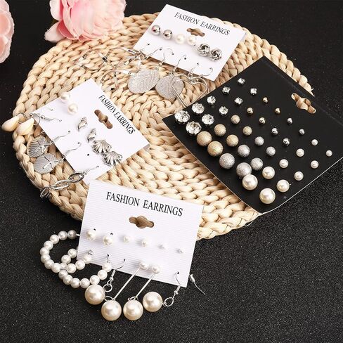 NEWITIN 69 Pieces Gold Jewelry Set for Women Fashion Costume Jewelry Gold Plated Necklace Bracelet Gold Earrings Set for Women in Kuwait