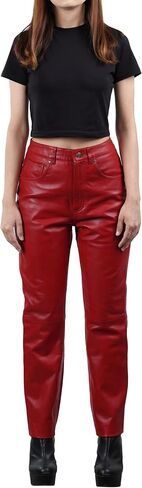 Decrum Real Leather Pants for Women - Comfortable Trendy Womens Lambskin Bottoms in Saudi Arabia