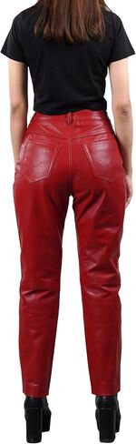 Decrum Real Leather Pants for Women - Comfortable Trendy Womens Lambskin Bottoms in Saudi Arabia
