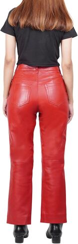 Decrum Real Leather Pants for Women - Comfortable Trendy Womens Lambskin Bottoms in Saudi Arabia