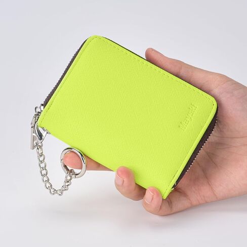 حامل بطاقات الائتمان من مايسكي، محفظة بطاقات الائتمان بسحاب للنساء، حامل حافظات بطاقات الأكورديون الصغيرة، محفظة سلسلة المفاتيح، أسود in Kuwait