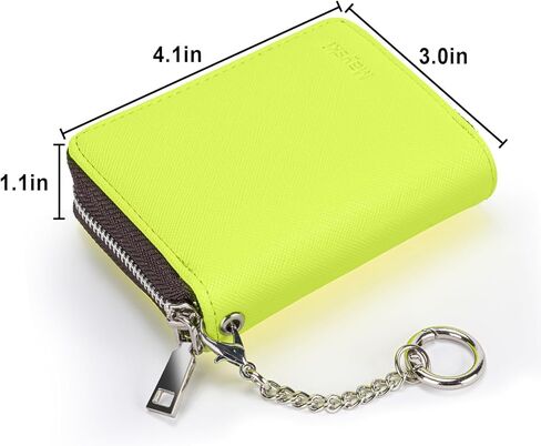 حامل بطاقات الائتمان من مايسكي، محفظة بطاقات الائتمان بسحاب للنساء، حامل حافظات بطاقات الأكورديون الصغيرة، محفظة سلسلة المفاتيح، أسود in Kuwait