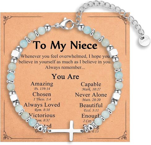 Religious Cross Bracelet for Women Girls, Christian Gifts for Daughter Granddaughter Sister in Christ Friend Niece on Birthday Christmas Easter Valentines Day Graduation in Kuwait