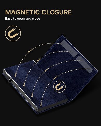 حامل بطاقات محفظة رجالي من typecase: حافظة ألومنيوم منبثقة، جلد طبيعي، ذكي، حجب RFID، نحيف، بسيط، جيب أمامي - سعة البطاقة 9-14 | نافذة الهوية | فتحة النقدية (ألياف الكربون) in Kuwait