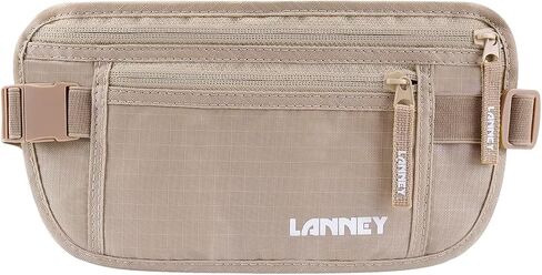 Money Belt for Travel, Slim RFID Blocking Women and Men Hidden Travel Pouch Under Clothes, Passport Holder Protect Cash, Documents, Credit Card, Bonus 2 RFID Sleeves in Kuwait