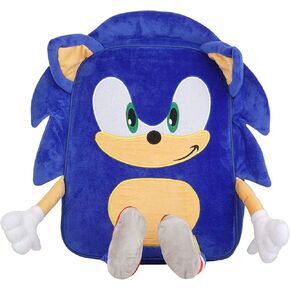 AI ACCESSORY INNOVATIONS Sonic The Hedgehog Backpack for Boys, Plush Padded Bookbag with Adjustable Shoulder Straps, Sonic Schoolbag with 3D Arms, Legs and Ears, Durable School Bag for Kids, Blue