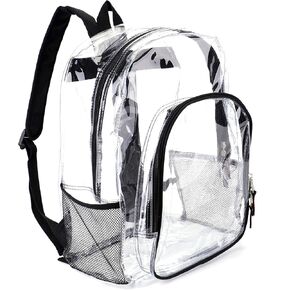 JOMPARO 24Pack Clear Backpack Heavy Duty - PVC Clear Bookbag Transparent See Through Backpack Large Clear Backpacks for School, Girls, Boys, Kids