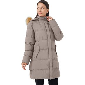 WenVen Women's Winter Thicken Puffer Coat Warm Jacket with Faux Fur Removable Hood