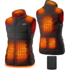 Heated Vest Jackets for Women With Rechargeable Up to 14H Life，3S Rapid Heating Insulate Vest With Light-Off Design