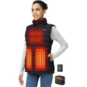 iHood Women's Heated Vest with Battery Pack, Heated Vest Women with Retractable Heated Hood Washable Heated Jackets for Women