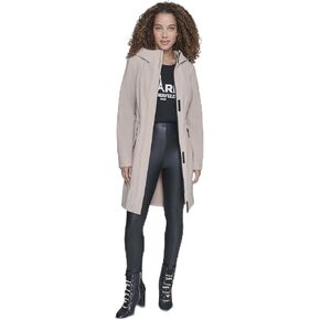 KARL LAGERFELD Women's Bonded Tech Rain Wear Anorak