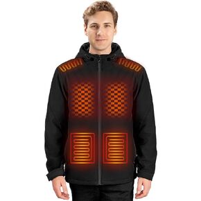 Heated Jacket for Men with 16000mAh Battery Pack, Winter Windproof Waterproof Soft Shell Men Heated Jacket