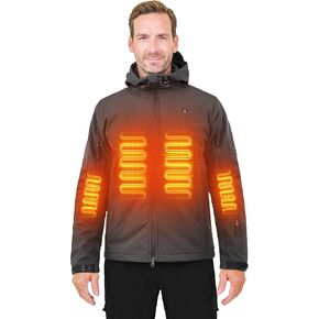 Heated Jacket for Men and Women, ANTARCTICA GEAR Winter Coat with 12V 16000mAh Battery Pack, Soft Shell Heating Hood Jacket