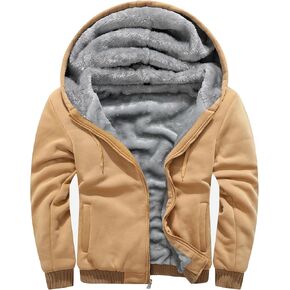 MACHLAB Men's Pullover Winter Workout Fleece Hoodie Jackets Full Zip Wool Warm Thick Coats