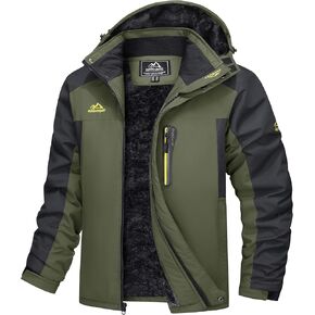 MAGCOMSEN Men's Winter Coats Water Resistant Snow Ski Jacket Fleece Lined Parka 5 Pockets