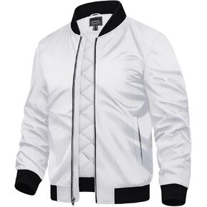 TACVASEN Mens Bomber Jackets Casual Fall Winter Warm Windbreaker Full Zip Windproof Outwear Padded Lined Coats