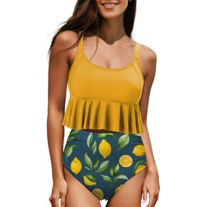 Dokotoo Bikini Set for Women Swimsuits 2025 Ruffle Tops and Floral Bottoms Swim Suit Bathing Suit for Holidays