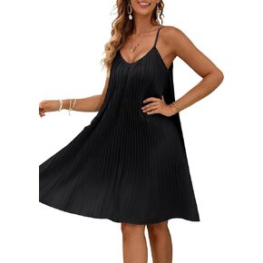 Blooming Jelly Womens Swimsuit Coverup Bathing Suit Cover Ups Beach Dress Spaghetti Strap Pleated Swimwear