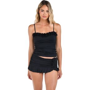 La Blanca Women's Island Goddess Ruffled Bandeau Tankini Swimsuit Top