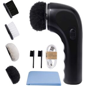 Electric Shoe Shine Kit, Electric Shoe Polisher Brush Shoe Shiner Dust Cleaner Portable Leather Care Kit for Shoes