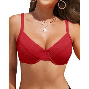 Women Underwire Bikini Tops - Push Up Swim Top Only Bra Swimsuit Tops 2025 Bathing Suit Top
