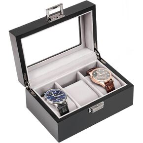 ProCase Wooden Watch Box for Men, 6 Slot Watch Display Case Mens Watch Box Organizer, Wood Watch Case for Men Watch Storage, Watch Holder Organizer with Glass Lid -6 Slot, Espresso