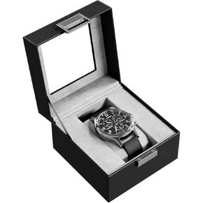 ProCase Watch Box for Men, 6 Slot Mens Watch Case, Watch Storage Watch Holder Organizer for Men, Watch Display Case With Glass Lid -6 Slot, Brown