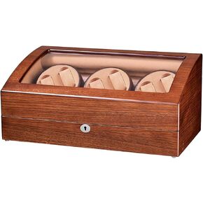 JQUEEN Automatic Watch Winder with Quiet Motor, Six Winding Spaces 7 Storages Spaces