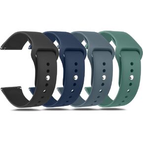 Amzpas 20mm 22mm Watch Bands Quick Release Watch Straps, 4 Pack Soft Silicone Replacement Sport Watch Wristbands for Women Men in Kuwait