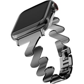 Starlight Quicksand Type Metal Bracelet Compatible with Apple Watch Band for Women, Fashion Dressy Strap