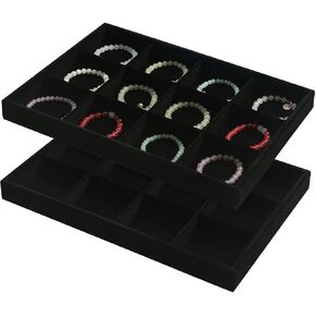 Coward Sunglass Organizer Tray, Beige Velvet Glasses Organizer Trays, Eyeglasses Watches Jewelry Display Organizer Tray Box for Men Women (8 Grids)