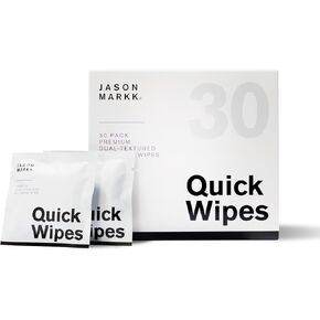 Jason Markk Quick Wipes, Shoe Cleaner, 30 Pack, Individually Packed, Sneaker Care, Ideal for Footwear, Safe for Leather, Suede, Nubuck, Cotton, Knits