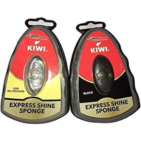 Kiwi Express Shoe Shine Sponge, Black and neutral 0.2 fl oz (Black & Neutral (1 Each))