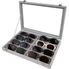 Wudygirl Velvet Jewelry Organizer Clear Lid Earring Holder Organizer 32 Pairs Earrings Storage Stud Tray Showcase Display Case（Earring Storage）