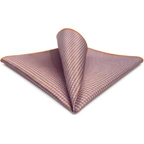 S&W SHLAX&WING Solid Mens Pocket Squares Houndstooth Purple Grey Black for Party