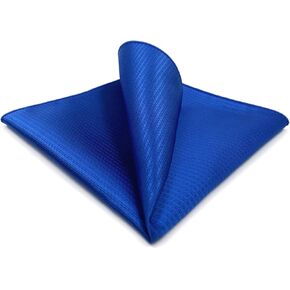 S&W SHLAX&WING Mens Pocket Square Solid Color Plain Blue Red Grey Large for Suit