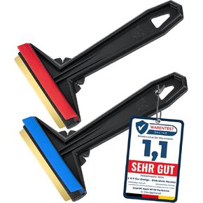 Ice Scraper Brass Blade 2 Pack Ice Scraper for Car Ice Scrapers for Car Windshield Frost Wipe Scraper Snow Scraper for Car Original Murska from Europe Winter Car Accessories (2-Pack L&P A054 Black)