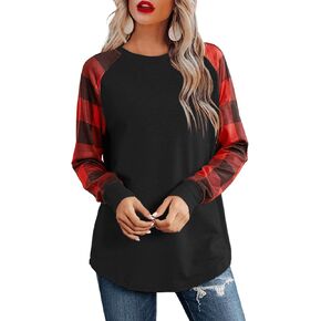 Aifer Womens Long Sleeve Tops Crew Neck Casual Shirts Fashion Loose Fit Trendy Outfits Clothes