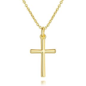 AMELINE 14K Gold Cross Necklaces for Women Gold Cross Chain Minimalist Cross Pendant Small Cross Necklace for Women Cross Jewelry