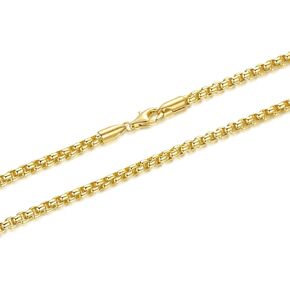14K Gold Necklace for Women Mens Necklace Chains 14K Gold Chain for Men Womens Necklaces 3.5mm Gold Box Chain Necklace for Women Gold Jewelry for Women 16-30 in