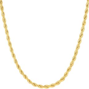 LIFETIME JEWELRY 24k Real Gold Plated 3mm Gold Rope Chain for Men & Women Diamond Cut Gold Chain Necklace Women & Necklace for Men 14 to 36 Inch