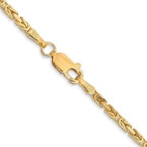 Diamond2Deal 14k Gold 2mm Byzantine Chain Necklace