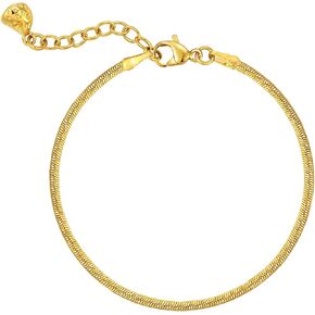 WEARON Gold Bracelet for Women 18K Gold Plated Snake Herringbone Figaro Cuban Bead Paperclip Cable Box Chain Simple Jewelry in Saudi Arabia