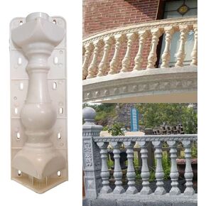 2PCS Balustrades Mold European Roman Column Mouldor Front Rear Moulds for Concrete Plaster Cement Plastic Casting Garden Balcony Pool Park Fence Decoration (Type 4)